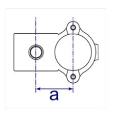 Drawing to show 137 clamp on cross over 90 degree fitting